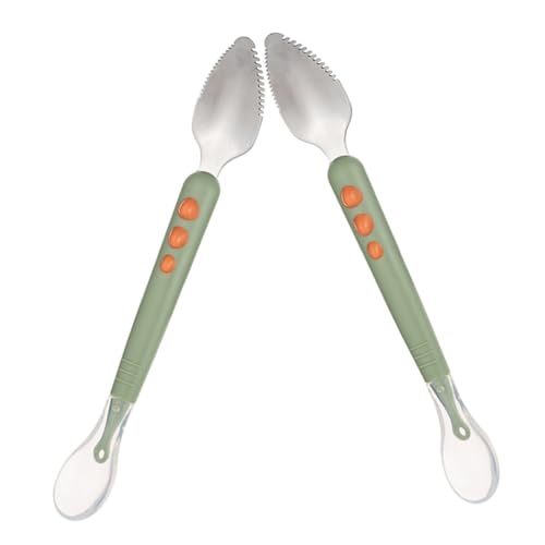 FRCOLOR 2 Stück Silikonlöffel für Obst Pürierlöffel für Kleinkinder Leicht und Tragbar für Brei und Beikost für Fütterung von FRCOLOR