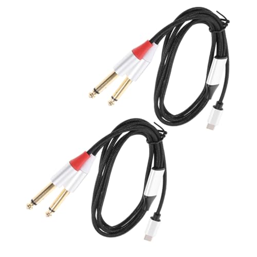 FRCOLOR 2 Stück USB C Klinkenkabel Dualstecker Audioübertragungskabel Kompatibel mit Smartphone Tablet Laptop Lautsprecher Verarbeitet Vielseitig Einsetzbar von FRCOLOR