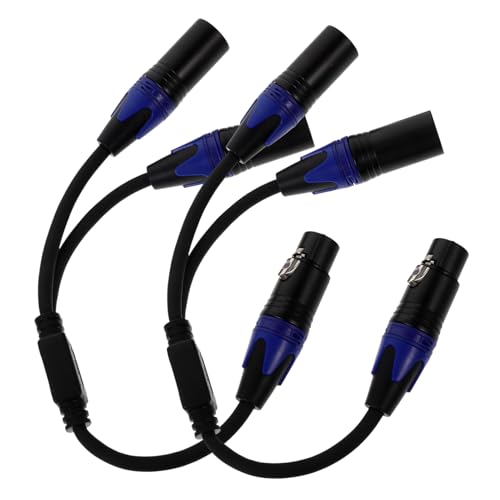 FRCOLOR 2 Stück Xlr Splitter Kabel Männlicher Stecker Weibliche Xlr Poliges Mikrofonkabel für Aufnahmegeräte und Live Sound Anwendungen Kompatibel mit Mikrofonen und Mischpulten von FRCOLOR