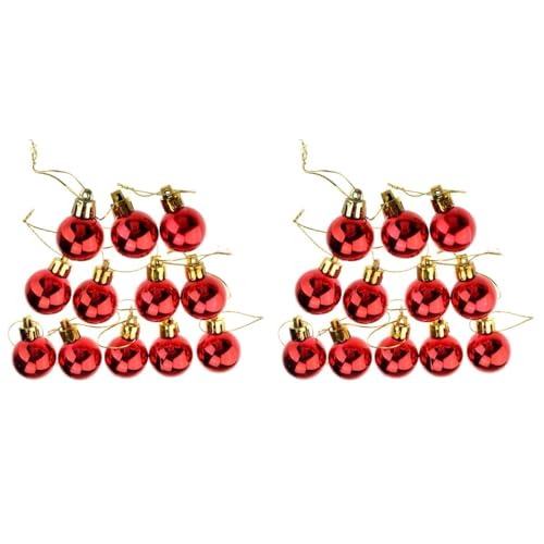 FRCOLOR 2st 3cm Glänzende Weihnachtskugeln Runde Kugeln Mini-Kugel-Ornamente Mini-weihnachtsschmuck Feiertagsballverzierungen Weihnachtskugel-Ornament Dekor Weihnachten Rot Weihnachtsbaum von FRCOLOR