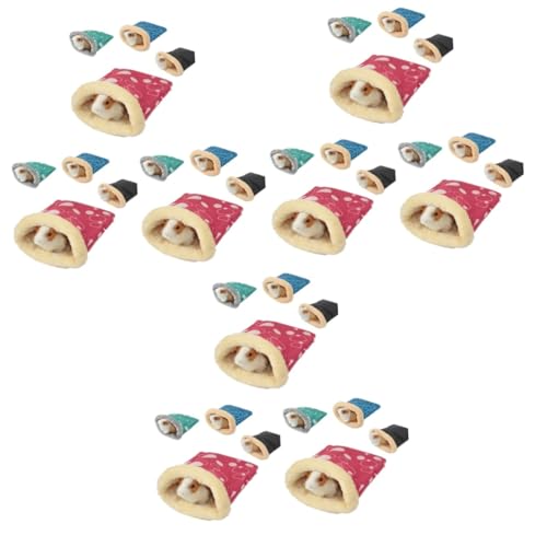FRCOLOR 3st Hamster Wickeln Plüsch-Hamster-Schlafsack Frettchen Warmes Bett Haustiertasche Beutel Für Zuckergleiter Hamster Winterbett Einstreu Für Meerschweinchen Kätzchenbett Decke Hase von FRCOLOR