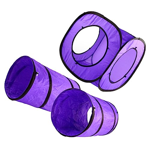 FRCOLOR 3Stücke Katzentunnel Spielzeug Set Faltbarer Interaktiver Katzentunnel aus Reißfestem Polyester für Katzen und Kätzchen für Spiel und Beschäftigung von FRCOLOR