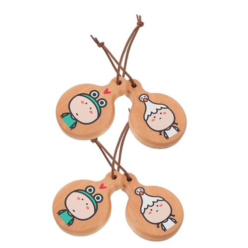FRCOLOR 4 Stück Holz Flaschenöffner mit Rundem Griff Ergonomisch Magnetisch Cartoon Design für Bier Soda Getränke Praktische Küchenhilfe Kühlschrankmagnet von FRCOLOR