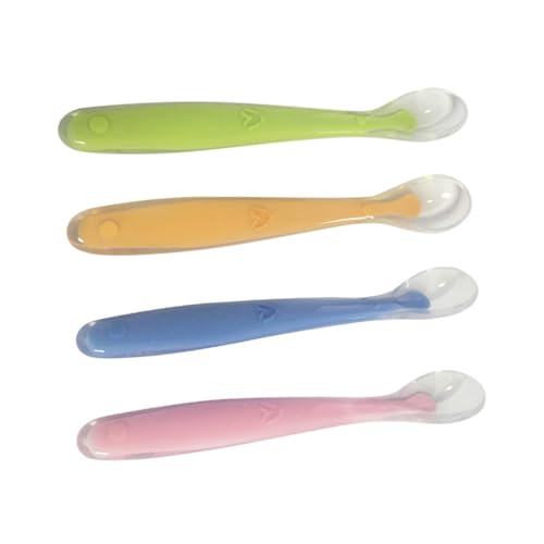 FRCOLOR 4 Stück Teiliges Lernlöffel für Kleinkinder Zufällige Farben und Ergonomisches Design für Füttern Beikost Zubehör für Selbstständiges Essen für Zahnen und Zufällige Farbe von FRCOLOR