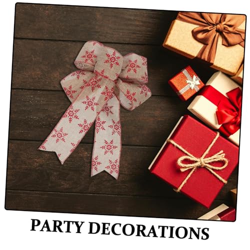 FRCOLOR 5 Stück Teiliges Schneeflocken Bowknots aus Natürlichem Jutestoff Rustikale Fishtail Schleifen für DIY Weihnachtsdekorationen Festliche Geschenkverpackung Winterliche von FRCOLOR