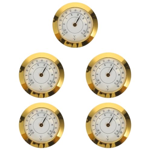 FRCOLOR 5 Stück Zigarrenschachtel-Thermometer Monitor rundes Humidor-Hygrometer Grad temperaturanzeige Hygrometer Mini Mini-Zeigerthermometer Mini-Thermometer mit eingelegtem Design Acryl von FRCOLOR