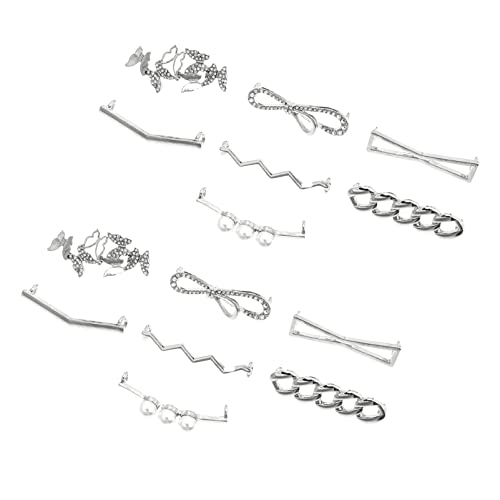 FRCOLOR 7 Paar Schnürsenkelschnallen Aus Metall Mit Strasssteinen Perlenclips Schuhhaken Schnalle Metall Schuhschnalle Schnürsenkelclip Charms Dekorative Schuhschnalle von FRCOLOR