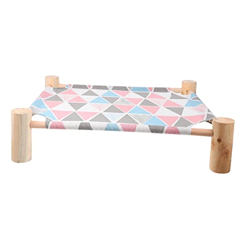 FRCOLOR Erhöhter Katzenbett Mit Holzfüßen Atmungsaktive Hängematte Für Katzen Waschbar Und Platzsparend Für Wohnzimmer Und Kinderzimmer Gemütlicher Schlafplatz Für Ihr Haustier von FRCOLOR