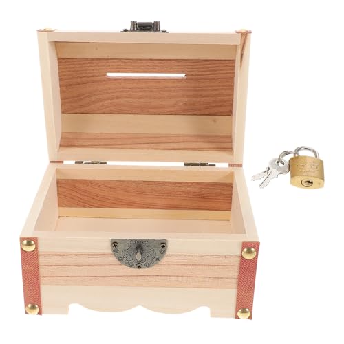 FRCOLOR Holz Spardose mit Schloss Kleine Runde Münzbox Dekorative Sparbüchse aus Massivem Holz Vintage Schatztruhe Desktop Ornament für Jugendliche und Familie FRCOLOR Holz Spardose mit Schloss Kleine Runde Münzbox Dekorative Sparbüchse aus Massivem Holz Vintage Schatztruhe Desktop Ornament für Jugendliche und Familie von FRCOLOR