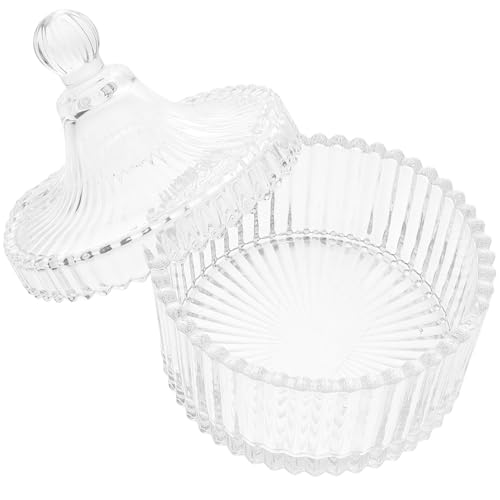 FRCOLOR Kerzenbehälter Aus Glas Kerzenhalter Masse Kerzenbecher Klare Kerzenhalter Dekorative Glasschale Klarer Kerzenhalter Bonbongläser Aus Glas Mit Deckel Süßigkeitenglas Transparent von FRCOLOR