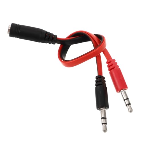 FRCOLOR Klinkenstecker Audio Splitter Kabel Ohrhörer Adapter mit Mikrofon Tpe Verlängerungskabel Kompatibel für Smartphone Tablet Laptop PC Headset Aux Verteiler Cord von FRCOLOR