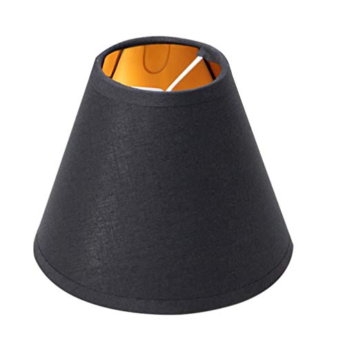 FRCOLOR Kronleuchter Lampenschirme Retro Kleine Lampenschirm Stoff Blase Typ Lampenschirm für Tischlampe Und Stehleuchte Restaurant Hotel (Schwarz) von FRCOLOR