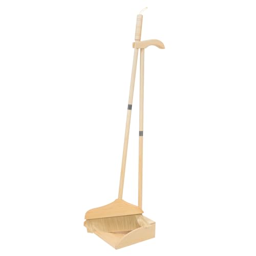 FRCOLOR Langstieliger Haushaltsbesen mit Weichen Borsten und Kehrblech Ergonomischer Griff Vielseitig für Holz Fliesen für Innenräume Geeignet von FRCOLOR