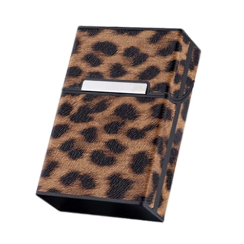 FRCOLOR Leopardenmuster Zigarettenbox aus Robustem Material Tragbare Zigarettenetui mit Magnetischem Verschluss Ergonomisches Design für Sicheren Griff Modische Aufbewahrungsbox für von FRCOLOR