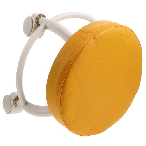 FRCOLOR Niedriger Rollhocker mit Universellen Rädern PU für Pediküre Massage und Haushaltsarbeiten Geräuschloser Runder Hocker Orange Vielseitig Einsetzbar Robust und Langlebig von FRCOLOR
