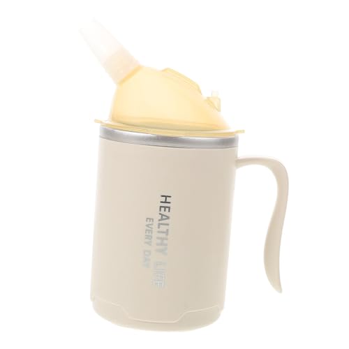 FRCOLOR Pflegebecher mit Griffen und Trinkhalm Auslaufsicherer Trinkbecher für Senioren mit Schluckstörung Adaptiver Becher für Bettlägerige und Behinderte Erwachsene Leicht und Stabil von FRCOLOR