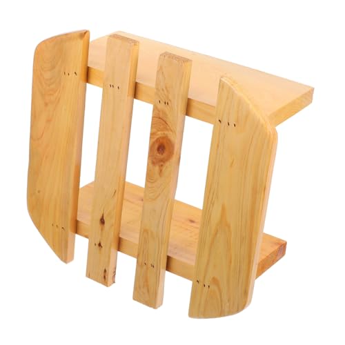 FRCOLOR Solider Holz Hocker für Fußbad Japanischer Stil Badezimmersitz Fußhocker für Sauna und Bad Robust Kleiner Schemel für Fußpflege und Entspannung von FRCOLOR