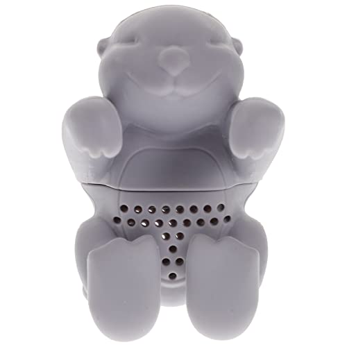 FRCOLOR Teesieb aus Silikon teeei für losen tee Süßes Otter-Design Lose Teeblätter Silikon-Tee-Ei Tee-Zubehör Für Zuhause Küchenutensilien (Grau) von FRCOLOR