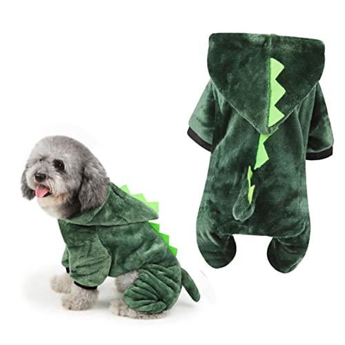 FRCOLOR Warme Haustierkleidung, Hunde-Outfit Warmer Welpen-Fleecepullover Haustier-Dino-Hoodie Hundekleidung Für Halloween Kostüm Heimtierbedarf Hunde Kostüme Großer Hund Welpenbedarf von FRCOLOR