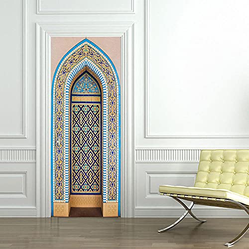 Türaufkleber Für Zu Hause Kreative Arabische Kunst Türaufkleber Schlafzimmer Badezimmer Dekoration Wasserdicht Selbstklebend von FRDXDAF