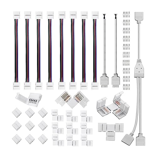 FREDY 5-poliges LED-Streifen-Verbindungs-Set, weißer Kunststoff, LED-Streifen-Verbinder, passend für 12 mm RGBW-LED-Streifen-Verbindung, inklusive T-Form, 5-poliger LED-RGBW-Stecker FREDY 5-poliges LED-Streifen-Verbindungs-Set, weißer Kunststoff, LED-Streifen-Verbinder, passend für 12 mm RGBW-LED-Streifen-Verbindung, inklusive T-Form, 5-poliger LED-RGBW-Stecker von FREDY