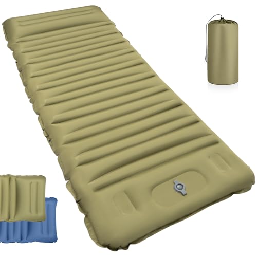 FREE SOLDIER Selbstaufblasende ultraleichte Campingschlafmatte mit Einer Dicke von 9/10 cm, kleines Packmaß, Anti-Ripstop-Material, verbindbar, ideal für Outdoor-Camping, Wandern und Strand von FREE SOLDIER