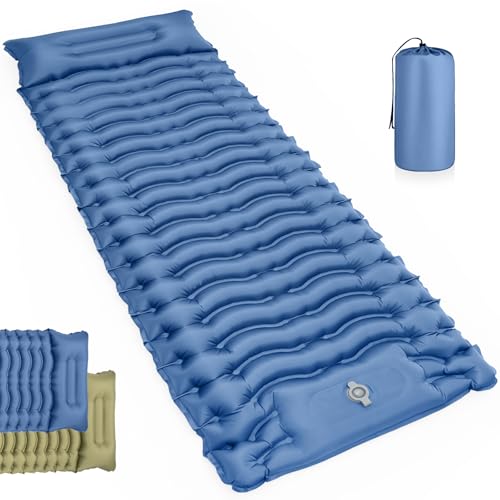 FREE SOLDIER Selbstaufblasende ultraleichte Campingschlafmatte mit Einer Dicke von 9/10 cm, kleines Packmaß, Anti-Ripstop-Material, verbindbar, ideal für Outdoor-Camping, Wandern und Strand von FREE SOLDIER