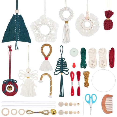 FREEBLOSS 10er Set DIY Makramee Weihnachtsornamente - Baumwolle, 3 mm, Weiß - Dekoration - Makramee Kit FREEBLOSS 10er Set DIY Makramee Weihnachtsornamente - Baumwolle, 3 mm, Weiß - Dekoration - Makramee Kit von FREEBLOSS