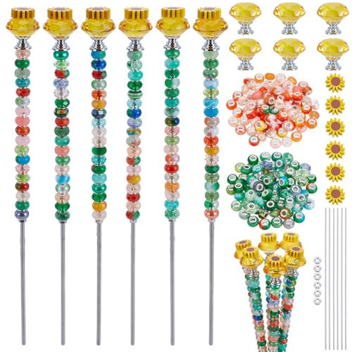 FREEBLOSS 184+STK. Gartenstecker Set Mit Perlen Gartenstecker Dekoratives Feengarten Zubehör DIY Sonnenblumen Perlenstecker Gartendeko Set 6Stk. Kristall Sonnenblumen Stopper Top FREEBLOSS 184+STK. Gartenstecker Set Mit Perlen Gartenstecker Dekoratives Feengarten Zubehör DIY Sonnenblumen Perlenstecker Gartendeko Set 6Stk. Kristall Sonnenblumen Stopper Top von FREEBLOSS