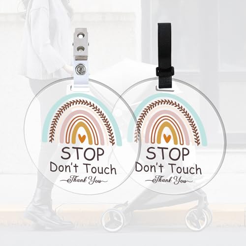 FREEBLOSS 2 Packung „No Touching Baby“ Schild Boho Regenbogen No Kissing Kinderwagen Etikett „Please Do Not Touch Baby“ Schild Mit 4 Aufhängebändern Und Clip Für Neugeborene Mädchen Und Jungen FREEBLOSS 2 Packung „No Touching Baby“ Schild Boho Regenbogen No Kissing Kinderwagen Etikett „Please Do Not Touch Baby“ Schild Mit 4 Aufhängebändern Und Clip Für Neugeborene Mädchen Und Jungen von FREEBLOSS