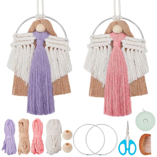 FREEBLOSS 2 Set DIY Makramee Engel Set Makramee Wandbehang Set Engel Makramee Set Für Anfänger Mit Anleitung Boho Puppendekor Bastelset Für Erwachsene Mit Video Tutorial FREEBLOSS 2 Set DIY Makramee Engel Set Makramee Wandbehang Set Engel Makramee Set Für Anfänger Mit Anleitung Boho Puppendekor Bastelset Für Erwachsene Mit Video Tutorial von FREEBLOSS