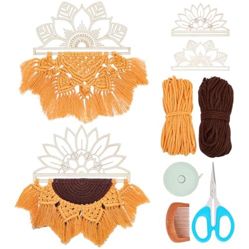 FREEBLOSS 2 Set DIY Makramee-Sonnenblumen-Wandbehang-Set, Makramee-Wandteppich, Wandbehang Mit Video-Tutorial, Makramee-Rahmen, Sonnenblumen-Wandbehang, Makramee-Set Für Anfänger Mit Anleitung FREEBLOSS 2 Set DIY Makramee-Sonnenblumen-Wandbehang-Set, Makramee-Wandteppich, Wandbehang Mit Video-Tutorial, Makramee-Rahmen, Sonnenblumen-Wandbehang, Makramee-Set Für Anfänger Mit Anleitung von FREEBLOSS