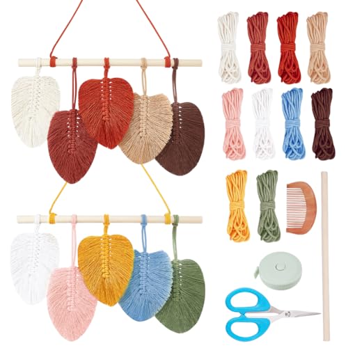 FREEBLOSS 2 Set Makramee Blatt Wand hängende Blatt Makramee Kit mit 10 Farben Baumwolle Schnüre Makramee Kit mit Anleitung Makramee Wanddekoration für Schlafzimmer Geburtstag Geschenk FREEBLOSS 2 Set Makramee Blatt Wand hängende Blatt Makramee Kit mit 10 Farben Baumwolle Schnüre Makramee Kit mit Anleitung Makramee Wanddekoration für Schlafzimmer Geburtstag Geschenk von FREEBLOSS