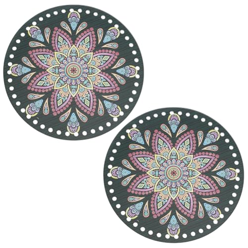 FREEBLOSS 2 Stück Acryl Lochboden 48 Löcher Platten Häkelkorbboden Runder Beutel Obsttablettboden Für Handgefertigten Webkorb Häkel Einkaufstasche 3mm Dick/7'' Durchmesser von FREEBLOSS