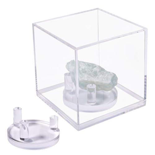 FREEBLOSS 2er-Set transparente Acryl-Vitrinen mit 3 Klammern, Staffelei-Ständer, transparente Box, Vitrine für Geoden, Felsen, Mineralachat FREEBLOSS 2er-Set transparente Acryl-Vitrinen mit 3 Klammern, Staffelei-Ständer, transparente Box, Vitrine für Geoden, Felsen, Mineralachat von FREEBLOSS