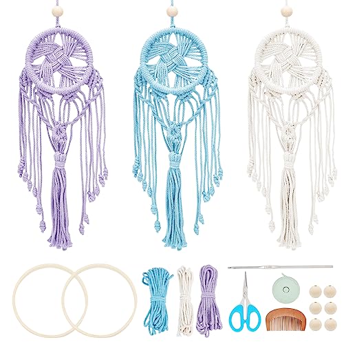 FREEBLOSS 3 Set Makramee Traumfänger Kit Böhmischer Stil Makramee Bastelset mit Anleitung Traumfänger Makramee-Bedarf Für Anfänger und Erwachsene FREEBLOSS 3 Set Makramee Traumfänger Kit Böhmischer Stil Makramee Bastelset mit Anleitung Traumfänger Makramee-Bedarf Für Anfänger und Erwachsene von FREEBLOSS