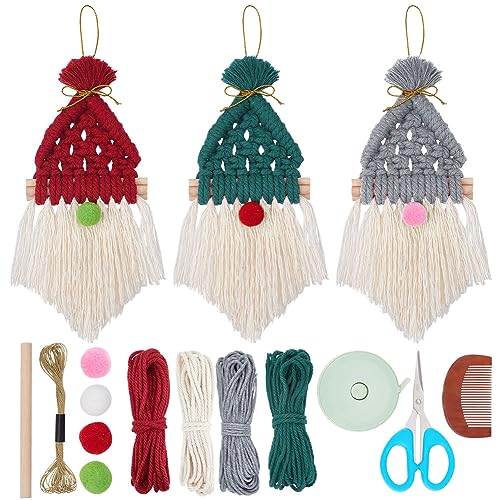 FREEBLOSS 3 Set Makramee Weihnachtswichtel Weihnachtsmann Kit Makramee Weihnachtsmann für Weihnachtsbaum Dekor Makramee Hängende Ornament für Weihnachten Urlaub Dekor mit Anleitung FREEBLOSS 3 Set Makramee Weihnachtswichtel Weihnachtsmann Kit Makramee Weihnachtsmann für Weihnachtsbaum Dekor Makramee Hängende Ornament für Weihnachten Urlaub Dekor mit Anleitung von FREEBLOSS