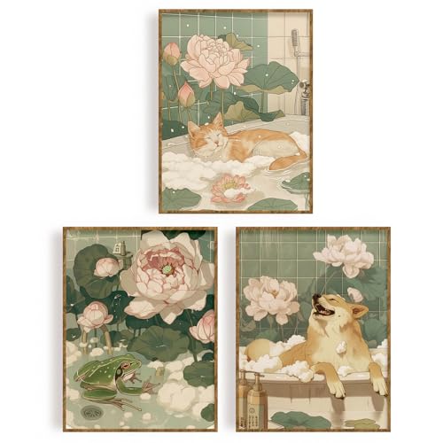 FREEBLOSS 3 Stück 11.8x15.8 Leinwand Kunstdrucke Mit Tieren Wandkunst Dekor Für Schlafzimmer Wohnheim Kunstposter Im Japanischen Stil Ästhetische Bilder Für Die Wanddekoration FREEBLOSS 3 Stück 11.8x15.8 Leinwand Kunstdrucke Mit Tieren Wandkunst Dekor Für Schlafzimmer Wohnheim Kunstposter Im Japanischen Stil Ästhetische Bilder Für Die Wanddekoration von FREEBLOSS