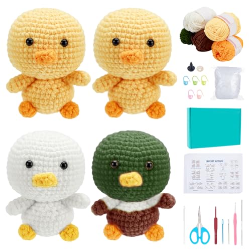 FREEBLOSS 4 Set Enten Häkelset Für Anfänger Häkeltier Set Häkelgarn Und Häkelnadel Set Häkel Starter Set Mit Video Tutorial Häkeltier Set Basteln Für Erwachsene Anfänger Bastelbegeisterte FREEBLOSS 4 Set Enten Häkelset Für Anfänger Häkeltier Set Häkelgarn Und Häkelnadel Set Häkel Starter Set Mit Video Tutorial Häkeltier Set Basteln Für Erwachsene Anfänger Bastelbegeisterte von FREEBLOSS