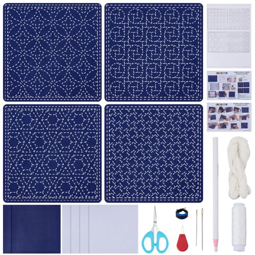 FREEBLOSS 4er Sashiko Schablonen Set - Traditionelles Handwerk - Stickerei & Nähen - Klein bis Mittel (Small to Medium) - Nicht zusammenklappbar von FREEBLOSS