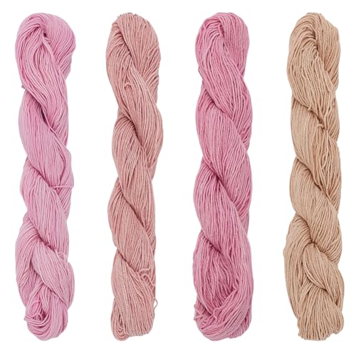 FREEBLOSS 4 Stück Sashiko Garn 100 m X 4 Farben Baumwoll Stickgarn 3 Strängige Rosa Stickfäden Japanisches Quilt Und Nähgarn Für Sashiko Kit Zubehör von FREEBLOSS
