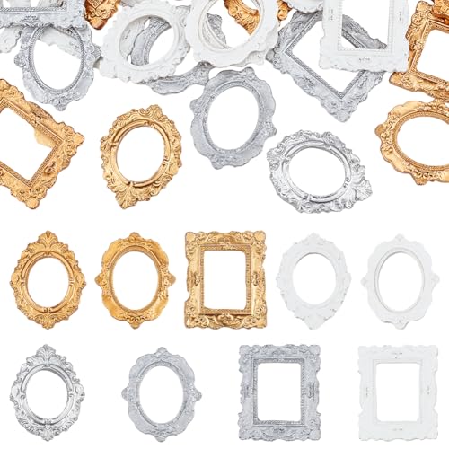 FREEBLOSS 45 Stück Vintage Bilderrahmen Aus Kunstharz Mini Bilderrahmen Aus Kunstharz Vintage Rahmen Fotohalter Ornament Kleine Bilderrahmen In Gold/Silber/Weiß Für Handyhülle Scrapbook Dekor FREEBLOSS 45 Stück Vintage Bilderrahmen Aus Kunstharz Mini Bilderrahmen Aus Kunstharz Vintage Rahmen Fotohalter Ornament Kleine Bilderrahmen In Gold/Silber/Weiß Für Handyhülle Scrapbook Dekor von FREEBLOSS