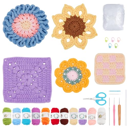 FREEBLOSS 5 Set Häkelset Für Anfänger Blumen Häkel Untersetzer Set Komplettes Starter Häkelset Für Erwachsene Anfänger Häkel Untersetzer Set Mit Video Tutorial Zur Dekoration FREEBLOSS 5 Set Häkelset Für Anfänger Blumen Häkel Untersetzer Set Komplettes Starter Häkelset Für Erwachsene Anfänger Häkel Untersetzer Set Mit Video Tutorial Zur Dekoration von FREEBLOSS