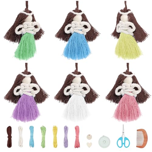 FREEBLOSS 6er Set Makramee-Engel-Bausatz Anfänger Makramee-Kit Makramee-Set für Anfänger mit Anleitung Boho Engel Dekoration Erwachsene Bastelset für Erwachsene FREEBLOSS 6er Set Makramee-Engel-Bausatz Anfänger Makramee-Kit Makramee-Set für Anfänger mit Anleitung Boho Engel Dekoration Erwachsene Bastelset für Erwachsene von FREEBLOSS