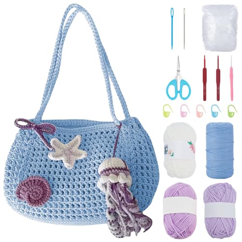 FREEBLOSS DIY Häkeltaschen Set Häkelset Für Anfänger Selbstgemachtes Ocean Beach Taschen Set Anfängerfreundliches Häkeltaschen Bastelset DIY Set Häkelset Für Erwachsene Tutorial FREEBLOSS DIY Häkeltaschen Set Häkelset Für Anfänger Selbstgemachtes Ocean Beach Taschen Set Anfängerfreundliches Häkeltaschen Bastelset DIY Set Häkelset Für Erwachsene Tutorial von FREEBLOSS