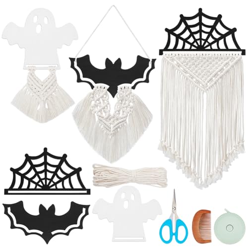 FREEBLOSS DIY Makramee Set Für Halloween Wandbehang 3 Stück Makramee Rahmen Enthalten Makramee Set Für Wandbehang Makramee Zubehör Makramee Sets Für Erwachsene Und Anfänger Makramee Wandteppich FREEBLOSS DIY Makramee Set Für Halloween Wandbehang 3 Stück Makramee Rahmen Enthalten Makramee Set Für Wandbehang Makramee Zubehör Makramee Sets Für Erwachsene Und Anfänger Makramee Wandteppich von FREEBLOSS