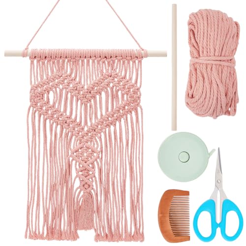FREEBLOSS DIY Rosa Makramee Wandbehang Handgefertigt Gewebter Wandteppich Herzförmig Makramee Wanddekoration Zum Valentinstag Mit Anleitung Makramee Set Für Anfänger Schlafzimmer Dekor FREEBLOSS DIY Rosa Makramee Wandbehang Handgefertigt Gewebter Wandteppich Herzförmig Makramee Wanddekoration Zum Valentinstag Mit Anleitung Makramee Set Für Anfänger Schlafzimmer Dekor von FREEBLOSS