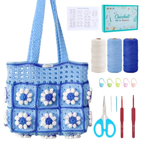 FREEBLOSS Häkeltaschen Set Für Anfänger Häkel Pufftasche Tragetasche Set Für Damen Mit Schritt Für Schritt Videoanleitungen Strickset Für Erwachsene FREEBLOSS Häkeltaschen Set Für Anfänger Häkel Pufftasche Tragetasche Set Für Damen Mit Schritt Für Schritt Videoanleitungen Strickset Für Erwachsene von FREEBLOSS