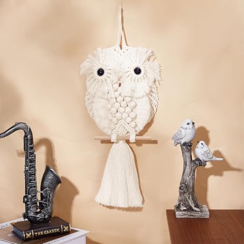 FREEBLOSS Makramee Eulen Set Für Anfänger Makramee Eule Wandbehang Weiß DIY Makramee Set Mit Anleitung Makramee Hängedekor Für Erwachsene Geschenk FREEBLOSS Makramee Eulen Set Für Anfänger Makramee Eule Wandbehang Weiß DIY Makramee Set Mit Anleitung Makramee Hängedekor Für Erwachsene Geschenk von FREEBLOSS