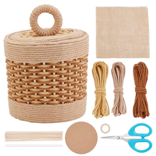 FREEBLOSS Makramee-Korb-Bausatz DIY Makramee-Kit für Anfänger Video-Tutorials Korbweberei Handwerk Makramee-Bastelset für Erwachsene als Geschenk von FREEBLOSS